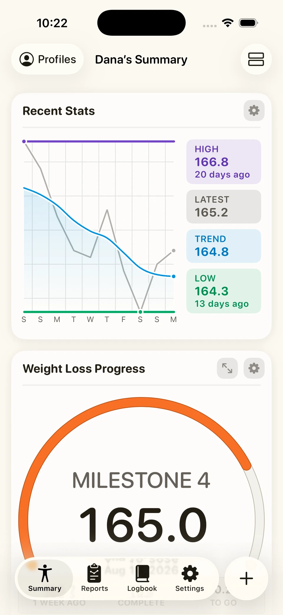 The redesigned summary screen with rounder cards, a subtle shadow lifting them off the background, and darker header text